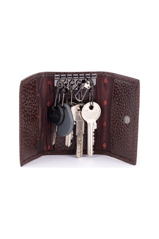 613 Model Hakiki Deri 6'lı Çevirme Anahtarlık Kahve