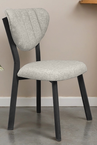 Nemeron Mutfak Masa Sandalyesi Kafe Restoran Yemek Odası Çizgili Yarmalı Sandalye Silinebilir - Krem Krem