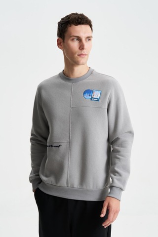 AR-MA Arma Şık Erkek Regular Fit 3 İplik Şardonlu Bisiklet Yaka Sweatshirt 001