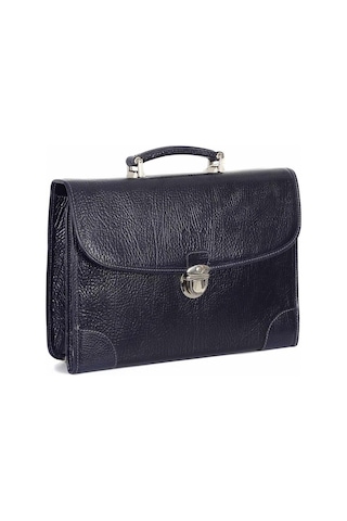 Deri Lacivert Evrak Çantası 255 62-136515 Siyah