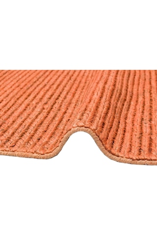 Fine Choti Rust Terra Flatweave El Dokuma Naturel Jüt Hasır Halı