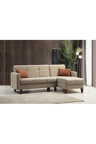 Minarmobilya Polya Sandıklı Bazalı L Köşe Koltuk - Bej