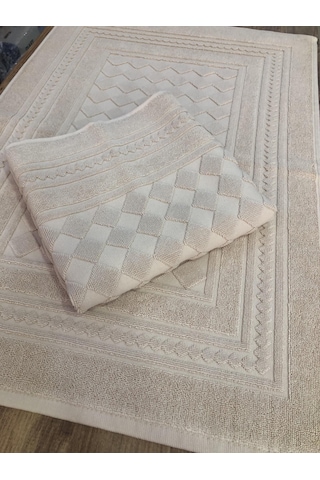 Gonca %100 Pamuk 1 Adet Lüx Banyo Paspası Ayak Havlusu 50 X 70 Bej