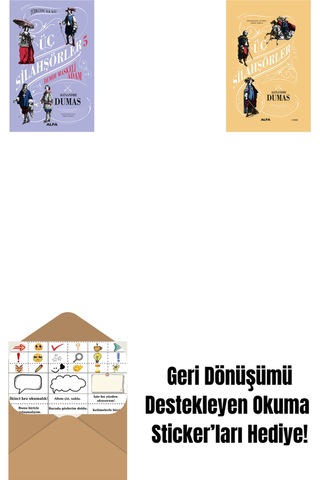Üç Silahşörler 5 - Demir Maskeli Adam Ciltli + Üç Silahşörler Ciltli + Okuma Sticker'ları