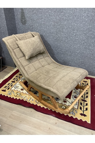 Asedia Miskin Naturel Teddy Kahve Sallanan Sandalye Dinlenme Koltuğu