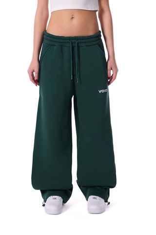 Feville 3 İplik Şardonlu Ayarlanabilir Paça Baggy Unisex Eşofman Altı Yeşil