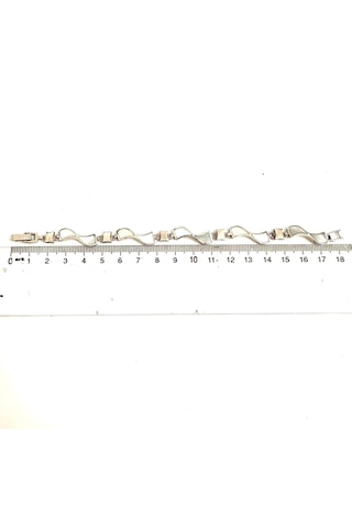 Sedef Taşlı Kadın Gümüş Bileklik 925 Ayar 11,21 Gram 17 Cm