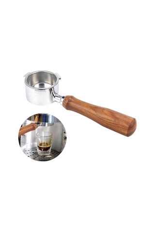 Leezsing Delonghi Ec680 Ec685 Kahve Alet Filtreleri Kahve Çıkarma Aksesuarları İçin Filtre Sepeti Ve Ahşap Saplı 51mm Paslanmaz Çelik Kahve Dipsiz Portafiltre