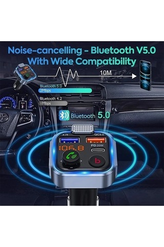 Moly Xiaoguang Araba Bluetooth5.0 Fm Verici Pd20W Tip-C Qc 18W, Hızlı Arj, Renkli, Abd Için En Iyi, Kullanıcı Yorumları