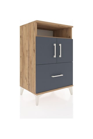 Hyperion Komodin 2 Raflı Tek Çekmeceli 2 Kapaklı 60x44x96 Çam... Çam