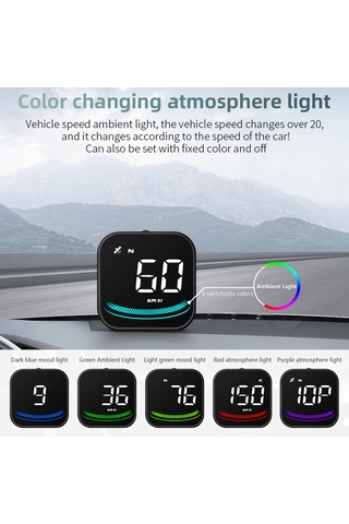 Teltree G4 Siyah Araç Gps Yukarıdaki Görüntüleyici - Hız/ilerleme Yönü/gps Uydu Sayısı Gösterimi, Hız Ve Yorgunluk Alarmı, Km/mil Dönüştürücü
