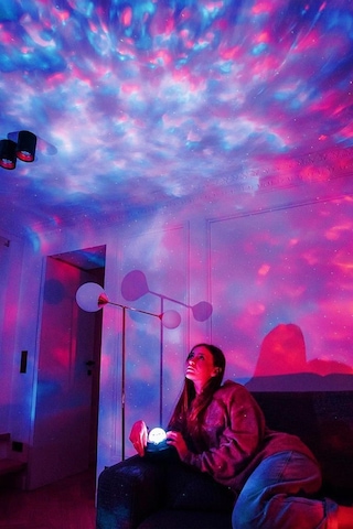 Bluetooth Hoparlörlü Lazer Işıklı Gece Lambası Uzaktan Kumandalı Projeksiyon Disko Lambası