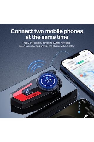 Vkemall Coolreach X7 Motosiklet Bluetooth Kask Kulaklığı Motosiklet İnterkom Kulaklığı Su Geçirmez Motosiklet Kulaklığı Kraliyet Mavisi