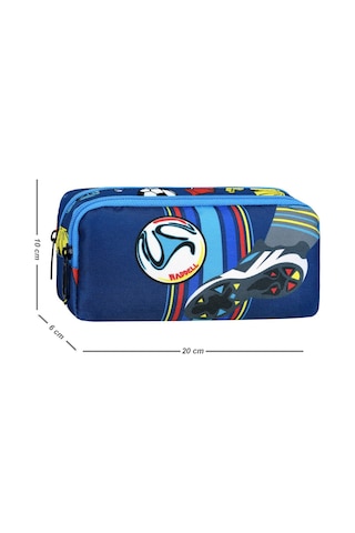 Lisanslı Lacivert-mavi Futbol Desenli Erkek Okul Sırt Çantası,beslenme Çantası Ve Kalemlik