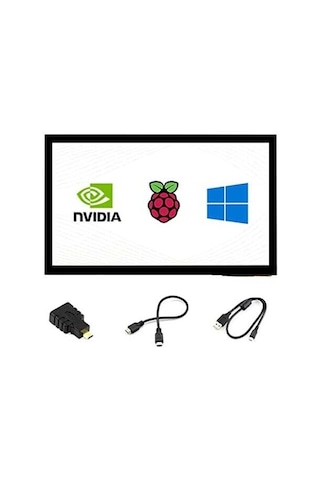 Raspberry Pi - Jetson Nano - Pc İçin 10.1inç Kapasitif Dokunmatik Lcd E Ekran Modülü - 1024 600 Piksel Hdmı - Ips Tam Lamine Ekran