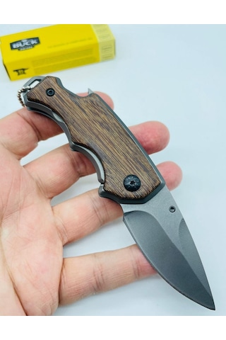 Buck Marka Ahşap Kasa Küçükboy Mini Kamp Çakı //x44-14cm Kahverengi