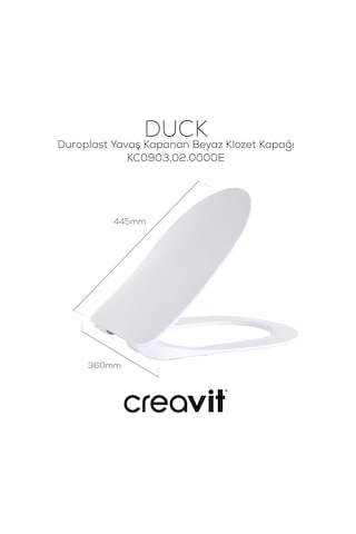 Creavit Duck Duroplast Yavaş Kapanan Klozet Kapağı KC0903.02.0000E