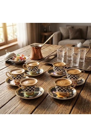 12 Parça 6 Kişilik Çay Fincanı Takımı Diğer