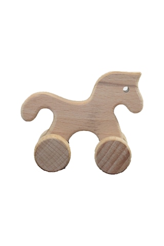 Cwwtoys Dost At Boyasız Ahşap Hayvan Figürü, Masif Kayın, 18 Ay+