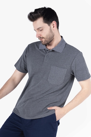 Polo Yaka T-shirt %100 Pamuk Cepli Antrasit Melanj