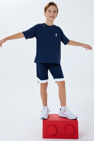 U.S. Polo Assn. Erkek Çocuk 2 Li Bermuda T-şhirt Takım Lacivert-2297 Lacivert
