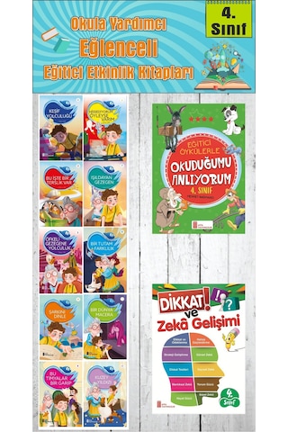4. Sınıf Okula Yardımcı Eğitici Okuduğumu Anlıyorum - Dikkat Ve Zeka Gelişimi - 10 Lu Hikaye Seti 2