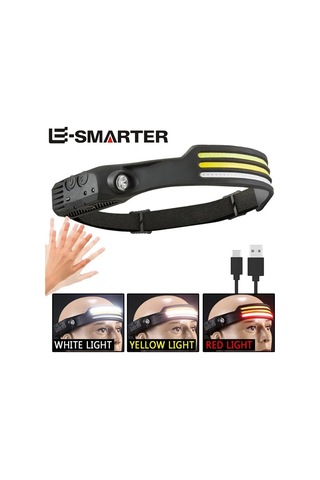 Liangmei Led Sensör Kafa Lambası İndüksiyon Far Dahili Pil El