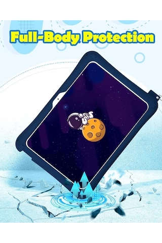 Samsung Galaxy Uyumlu Tab A7 Lite T220 Kılıf Çocuklara Özel Karakter Baskılı Standlı Sevimli Astronot T225 T227
