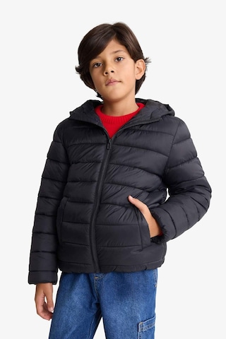 DeFacto Erkek Çocuk Su İtici Kapüşonlu Fermuarlı Cepli Şişme Mont D5899A825SPBK27