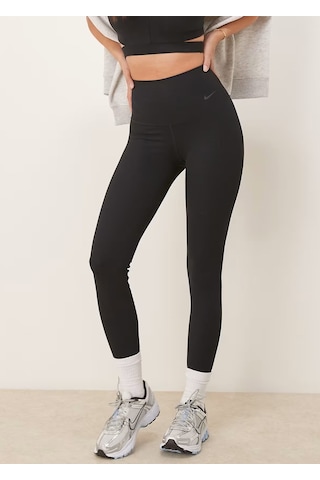 Nike Training Zenvy Dri Fit High Rise 7/8 Rib Leggings Kadın Fitilli Yüksek Bel Spor Tayt Siyah Siyah