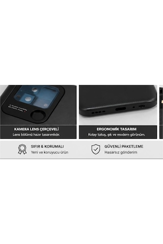 Xiaomi Redmi 10c Arka Kapak Siyah Batarya Kapağı Kamera Çerçeveli Tam Uyumlu Yedek Parça