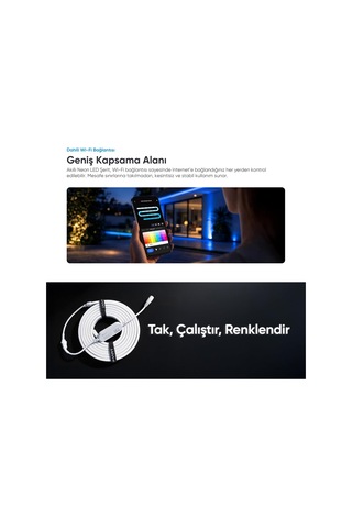 Tr Şımart Akıllı Neon Led Şerit, 2,5 Metre, Rgb Çok Renkli, İç Mekan