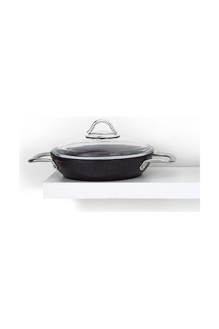 Bonera Pro Plus Güveç 18 Cm Kapaklı Omlet Tava Siyah