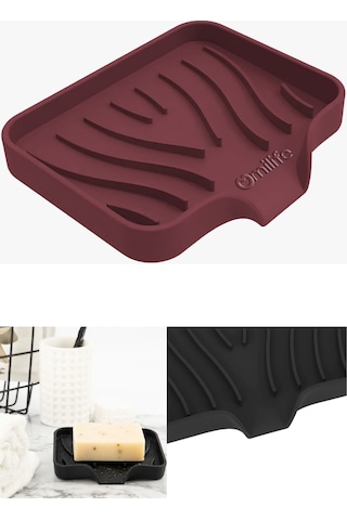 Bordo Silikon Mutfak, Banyo Su Giderli Vantuzlu Esnek Sabunluk Diğer