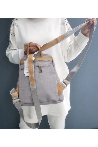 Just Polo Kadın Gri Taba Büyük Boy Sırt Çantası