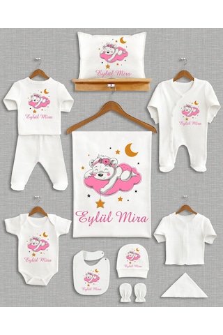 Bebeqon Bbqn1145 İsme Özel 11'li Organik Hastane Çıkışı Çok Renkli