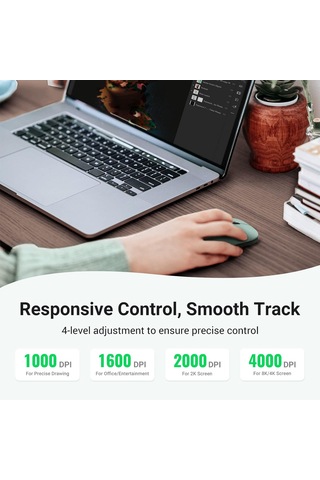 Kablosuz Fare, 2,4 Ghz Usb Bağlantısı, Maks. 4000 Dpi, 18 Ay Pil Ömrü. Pc, Mac, Dizüstü Bilgisayar, Windows 11, 10, 8.1, 7, Macos, Linux Ile Uyumlu Yeşil 97154594