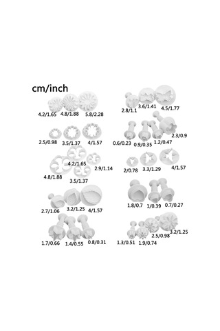 Suofeng 33 Parça Gıda Grubu Plastik Pasta Kalıbı Seti - 10 Farklı Desenli Ayçiçeği, Kelebek, Gül Yaprağı Vb. - Pastane Ve Kek Dekorasyonu İçin Kolay Kullanım Beyaz