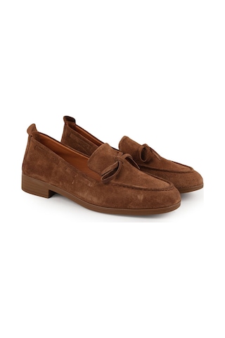 Mamma Mia Kadın Loafer Günlük Süet Fiyonklu Klasik Slip-on Anne Ayakkabısı 26y-7295 Sıgaro