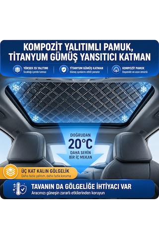 Gard Oto Araç Oto Araba Branda Ön Ve Tavan Yarım Branda Güneş Buz Kar Ve Dolu Koruyucu Örtü Güneşlik Universal
