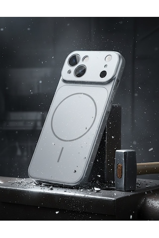 Apple Apple iPhone Gümüş 13 Uyumlu 17 Pro Max Görünüme Çeviren Kamera Koruma Magsafe Kılıf