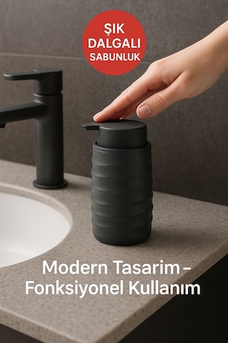 Mutfak Ve Banyo İçin Şık Tasarımlı Sabunluk Antrasit Diğer