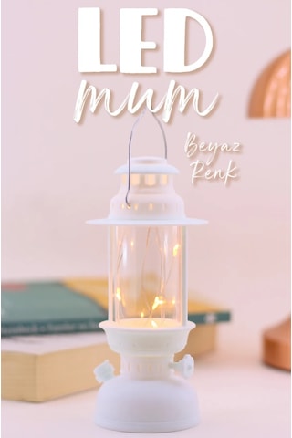 Led Mum Kamp Lambası 1 Adet - Tipi Pil Dahil Dumansız Alev Ledli Dekoratif Mum Dekor Işığı Beyaz Pt437 Beyaz