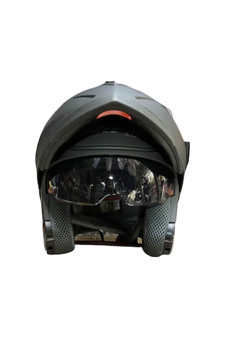 Free-M 961 Mat Siyah Güneş Vizörlü Çene Açılır Kask Modeli