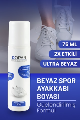 Dopar Sport White Beyaz Spor Deri ve Kumaş Ayakkabı Boyası 75 ML Beyaz