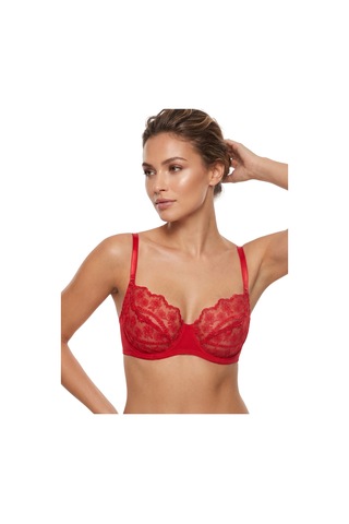 Donlaritta Kırmızı Dantelli Güpürlü Toparlayıcı Sütyen 80b - 85b - 85c - 85d - 90c