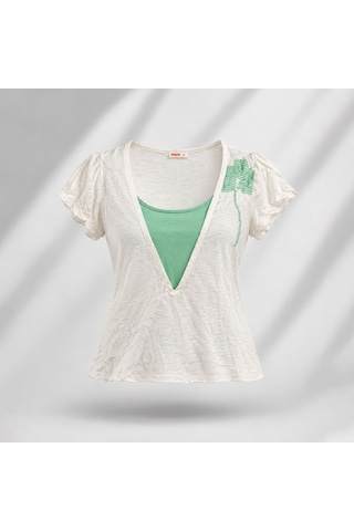 Oxbow İpanema Kadın T Shirt E7ipanema E7ıpanema C05 Beyaz