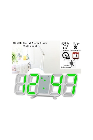 Hfambition Siyah Kırmızı Işık 3d Led Dijital Alarm Saat - Duvar/tablo Uyumlu, Kolay Kullanım, 164x60x34 Mm ÇOk Renkli