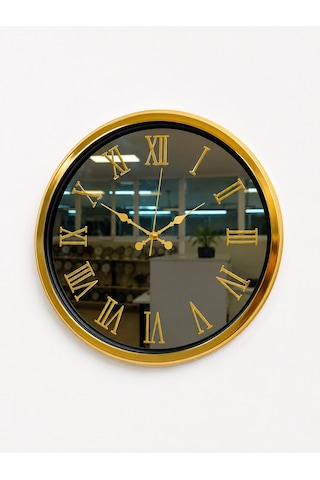 Büro Ev Ofis Hediyesi İçin 40cm Aynalı Golden Majestic Duvar Saati Diğer
