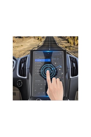 Ford Edge Uyumlu 12 İnç Araç Ekran Koruyucu Multimedya Parlak Nano 9h Kırılmaz